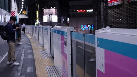 Shimbashi Station Platform Stock Footage 160814591