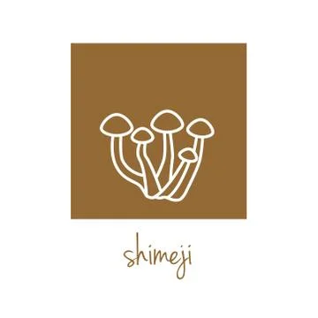 Shimeji icon on brown square Stock Illustration