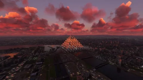 Shimizu Mega-City Pyramid - Aerial shot  | Stock Video