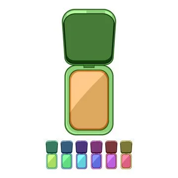 Shimmer blush compact cartoon vector graphic Stock Illustration