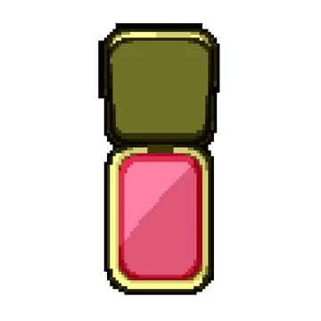 Shimmer blush compact pixel art vector illustration Stock Illustration