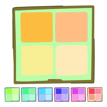 Shimmer blush compact vector cartoon graphic Stock Illustration