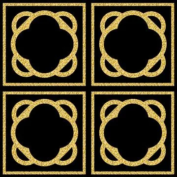 Shimmer gold seamless pattern, black gold arabesque ornate pattern for design 스톡 일러스트