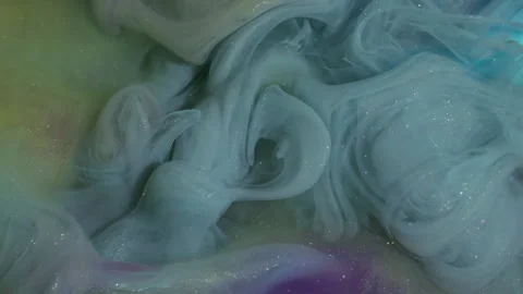 Shimmer paint liquid splash pigment acrylic cloud Vídeo Stock 339779809
