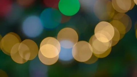 Shimmering abstract colored circles defocused christmas lights background. Stock Footage 121536466