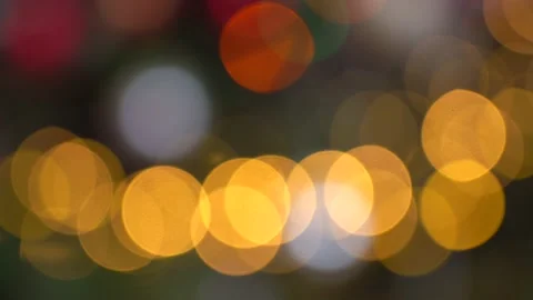 Shimmering abstract colored circles defocused christmas lights 4k video Stock Footage 138076208