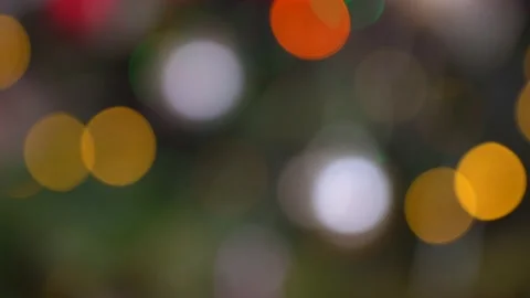 Shimmering abstract colored circles defocused christmas lights 4k video Stock Footage 138076224