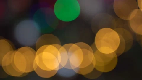 Shimmering abstract colored circles defocused christmas lights 4k video Stock Footage 138076264