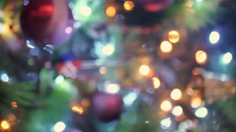 Shimmering abstract colored circles defocused christmas lights video. Blurred Stock Footage 165219852