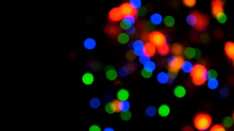 Shimmering abstract colored circles defocused christmas lights video Stock Footage 222033741