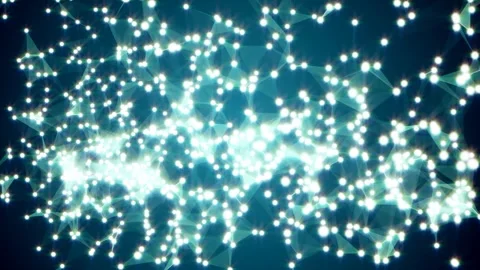 Shimmering abstract figures on a blue background Video stock 240918706