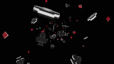 Shimmering abstract pattern of the symbols of the playing cards spade, heart Video stock 141366658