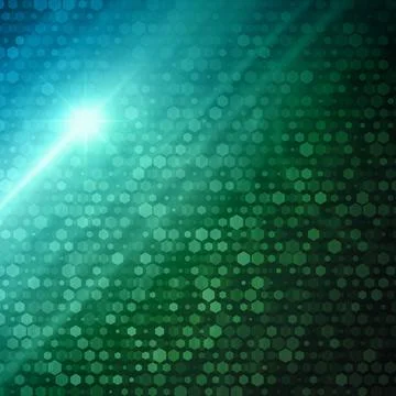 Shimmering Blue Bokeh Light Effect Stock Illustration
