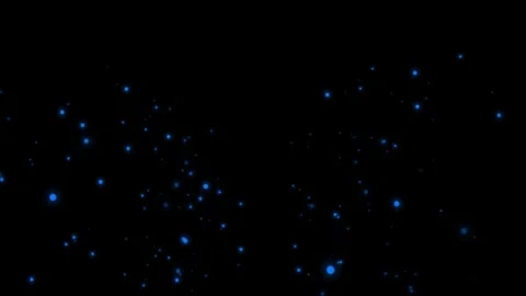 Shimmering blue glitter particles floating on black background Stock Footage 302481531