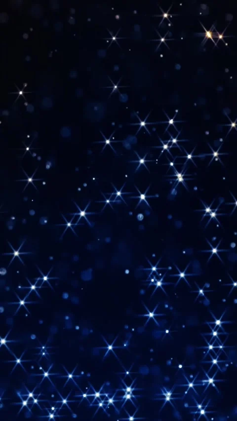 Shimmering blue light particles floating in dark space for festive celebration Stock Footage 347692562