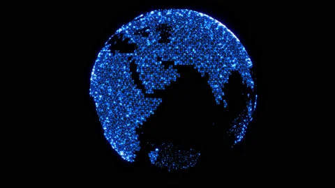 Shimmering Blue Planet Stock Footage 94119683
