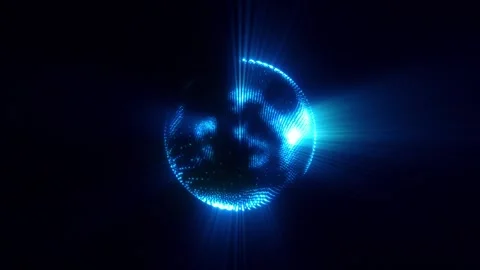 Shimmering blue sphere Video stock 307426993