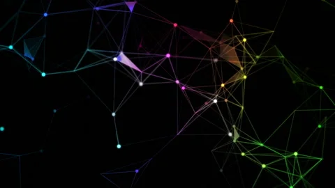 Shimmering caterpillar. Depth of field.Technology network loop background. Video stock 96146450