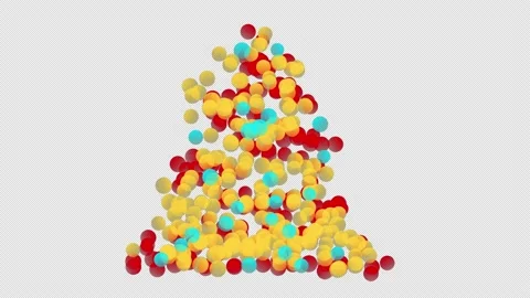 A shimmering Christmas tree in the bokeh with multi-colored circles on a black Stock Footage 221262525