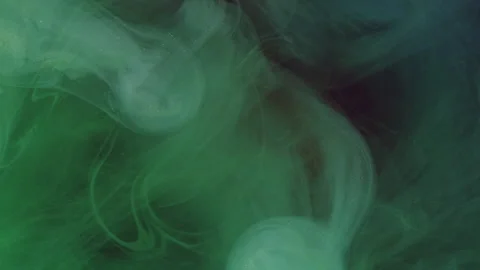 Shimmering cloud ink water splash green haze swirl Video stock 324214937