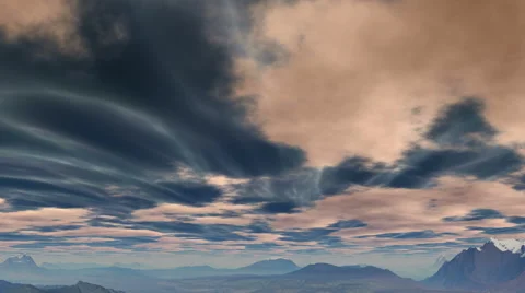 Shimmering clouds over the hills Video stock 47440655