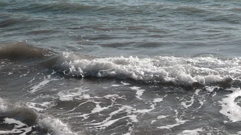 Shimmering Dirty Sea Waves Lapping the Surface of the Water in the Aegean Sea Stock-Footage 313870902
