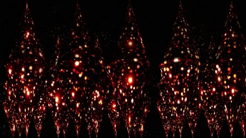 Shimmering glitter glare rows of cones. Concert background. 3d objects of an Stock-Footage 155760784