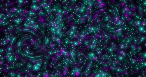 Shimmering glowing stars in blue and purple hues with swirls Stock Footage 140672453