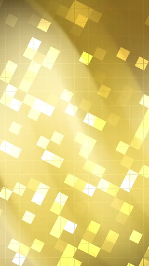 Shimmering gold gradient background with floating square light particles 스톡 동영상 347042210