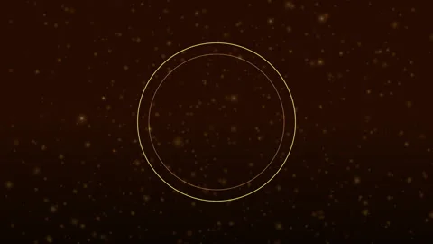 Shimmering golden dust particles floating in cinematic dark space Stockbeeldmateriaal 336933833