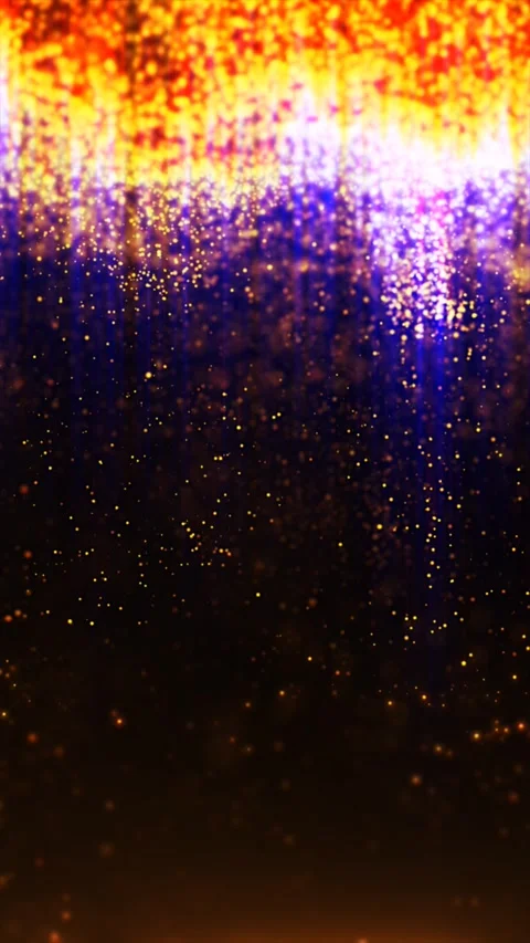 Shimmering golden particles fall through luminous purple light. Vidéo 330543058