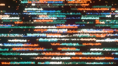 Shimmering horizontal noisy lines moving on black screen. Motion. Parallel lines Stock Footage 224440023