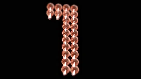 Shimmering Luminous Lamp Numbers. Countdown time, seconds. Stock Footage 106337317