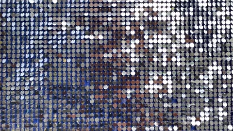 Shimmering Metallic Sequin Wall with Light Reflections Stock Footage 330103778