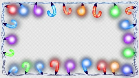 Shimmering multi-colored garland Candy Cane animation. Stock Footage 223166913