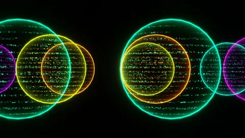 Shimmering neon balls. VJ Loop Video stock 197394058