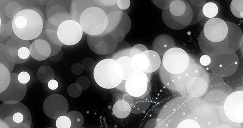 Shimmering overlapping blurred light circles drifting across black backdrop, 스톡 일러스트