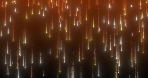 A shimmering rain of glowing particles envelops the space, creating a mesmer Stock Footage 324820931