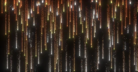 A shimmering rain of glowing particles envelops the space, creating a mesmer Stock Footage 324831468