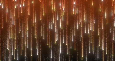 A shimmering rain of glowing particles envelops the space, creating a mesmer Stock Footage 324832232