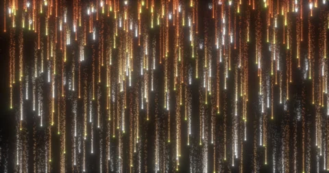 A shimmering rain of glowing particles envelops the space, creating a mesmer Stock Footage 324832479