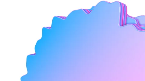 Shimmering red-violet warped figures. abstraction moving screensaver. 3d render Video stock 102282704
