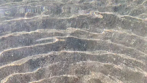 Shimmering reflection of sun rays on the surface of transparent sea water Stock Footage 289211309