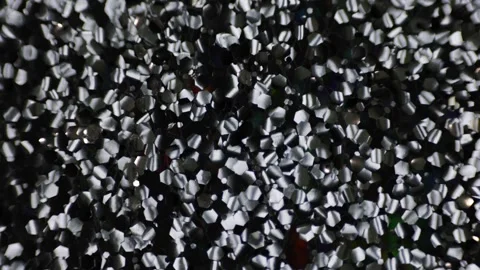 Shimmering silver sequins with moving light and rainbow bokeh for festive d.. Stock Footage 340034576