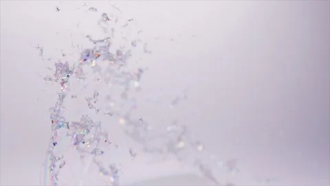 Shimmering soap bubble burst in 3D animation, a dance of iridescent fragments Stock Footage 257774782