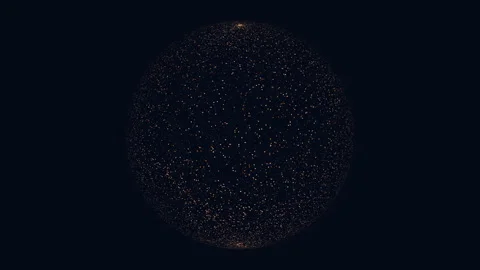 Shimmering sphere glowing dots create a mesmerizing light display Video stock 270394080