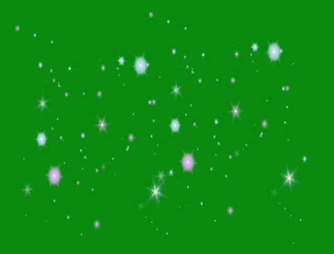 Shimmering Star Particle Effect Green Screen Clip Stock Footage 304880238
