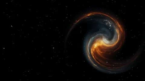 Shimmering stellar particles around swirling of spiral galaxy in cosmos 스톡 동영상 343298638