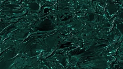 Shimmering teal color surface with wavy patterns. Liquid material reflects light Stock-Footage 314525946