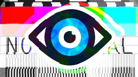 Shimmering vibrating open eye symbol, glitch effect animation lo Stock Footage 89801598